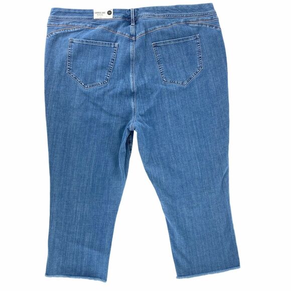 NYD Boost Skinny Crop Frayed Hem Shaping Jeans Womens Plus Size 28 - Picture 3 of 7